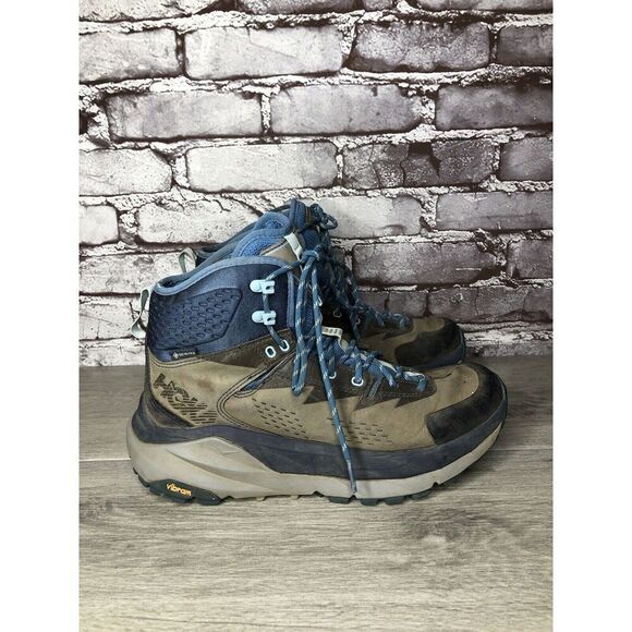 Men's Hoka One One Kaha GTX Gore-Tex Blue & Gray Mid Hiking Boots Women Sz 8M US - Picture 14 of 16